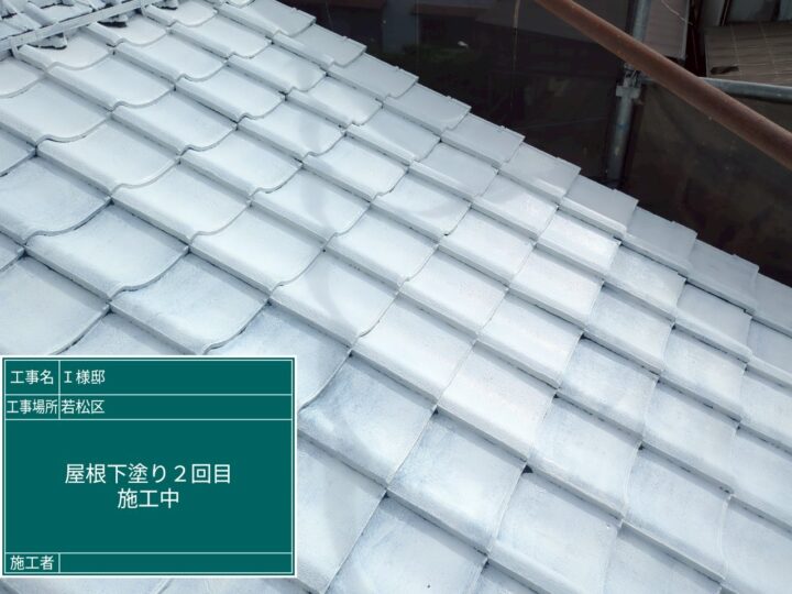 屋根下塗り 2回目