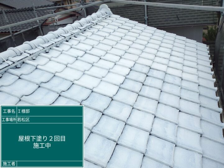 屋根下塗り 2回目