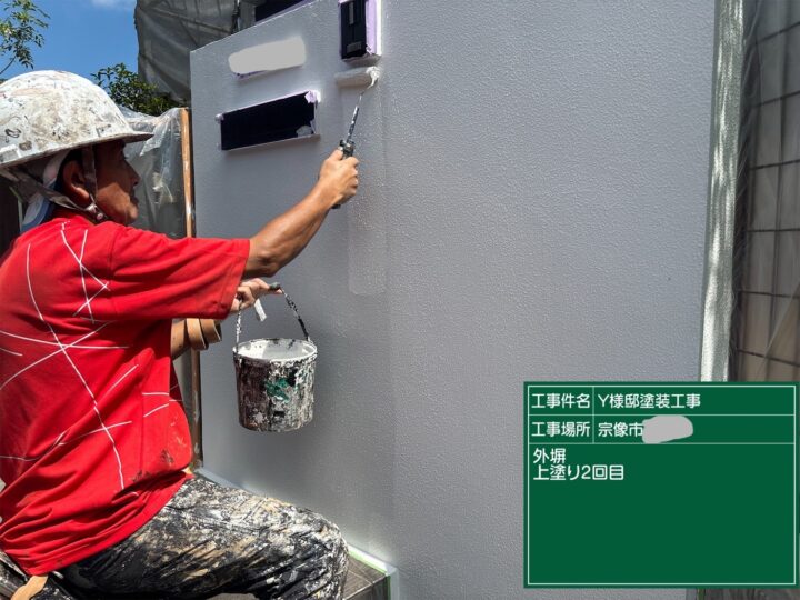 外塀上塗り2回目