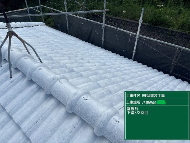 屋根下塗り２回目