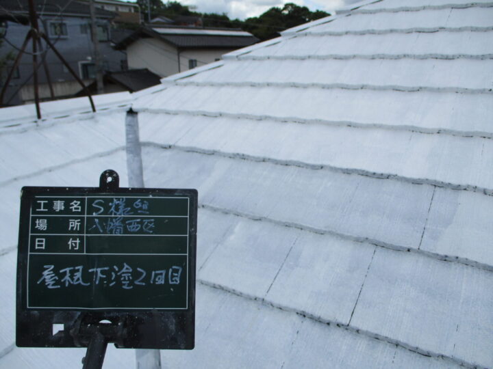 屋根下塗り2回目