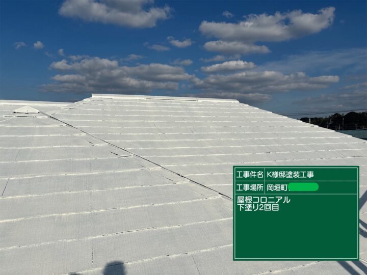 屋根下塗り2回目