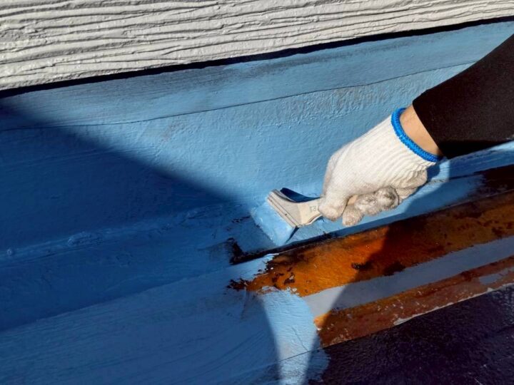 ベランダ施工中