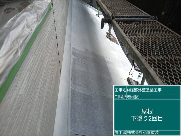 屋根下塗り