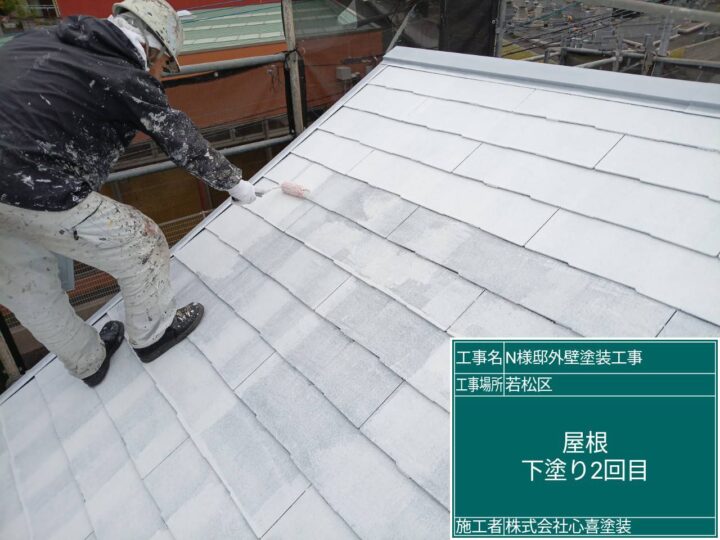 屋根下塗り